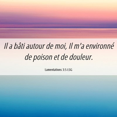 Picture 06 - Lamentations 3:5 LSG - Il a bâti autour de moi, Il m'a environné de - Bible Verse Picture