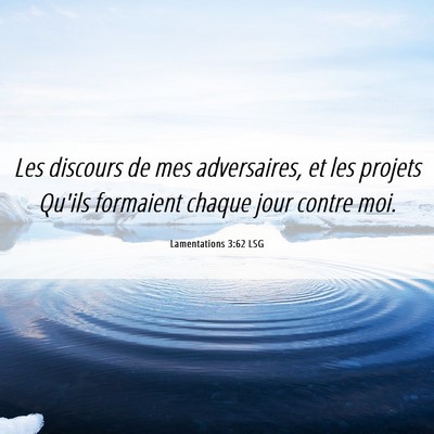 Picture 06 - Lamentations 3:62 LSG - Les discours de mes adversaires, et les projets - Bible Verse Picture