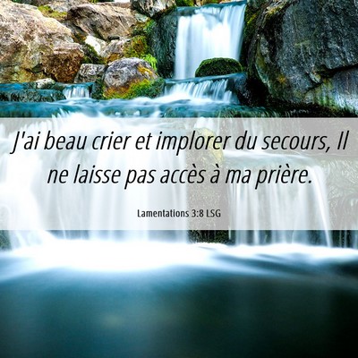 Picture 06 - Lamentations 3:8 LSG - J'ai beau crier et implorer du secours, Il ne - Bible Verse Picture
