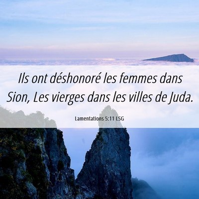 Picture 06 - Lamentations 5:11 LSG - Ils ont déshonoré les femmes dans Sion, Les - Bible Verse Picture