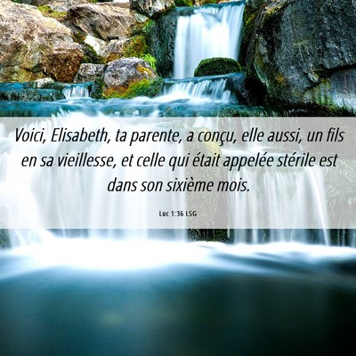 Picture 06 - Luc 1:36 LSG - Voici, Elisabeth, ta parente, a conçu, elle - Bible Verse Picture