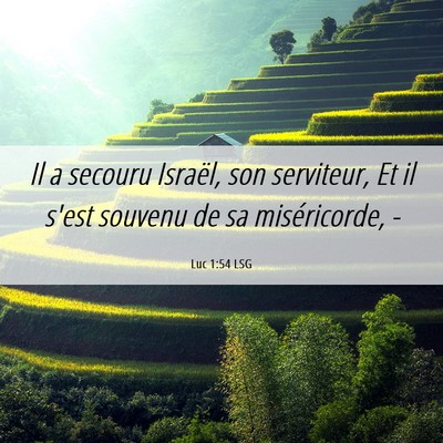 Picture 06 - Luc 1:54 LSG - Il a secouru Israël, son serviteur, Et il s'est - Bible Verse Picture