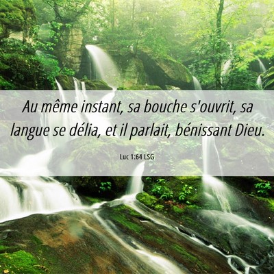 Picture 06 - Luc 1:64 LSG - Au même instant, sa bouche s'ouvrit, sa langue - Bible Verse Picture