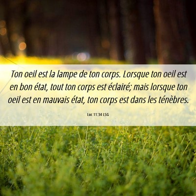 Picture 06 - Luc 11:34 LSG - Ton oeil est la lampe de ton corps. Lorsque ton - Bible Verse Picture
