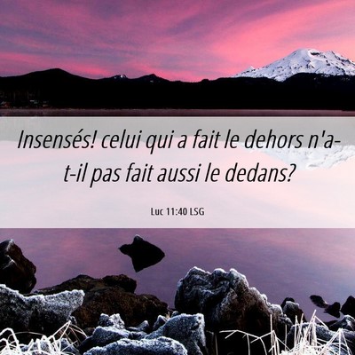 Picture 06 - Luc 11:40 LSG - Insensés! celui qui a fait le dehors n'a-t-il - Bible Verse Picture