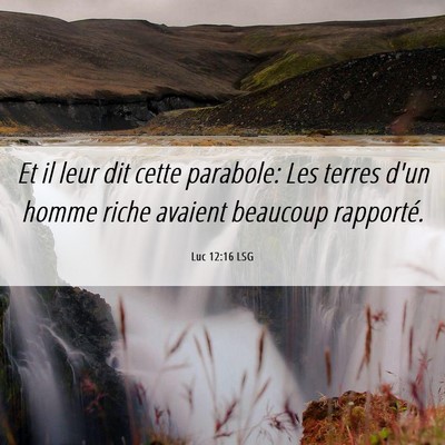 Picture 06 - Luc 12:16 LSG - Et il leur dit cette parabole: Les terres d'un - Bible Verse Picture