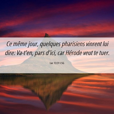 Picture 06 - Luc 13:31 LSG - Ce même jour, quelques pharisiens vinrent lui - Bible Verse Picture