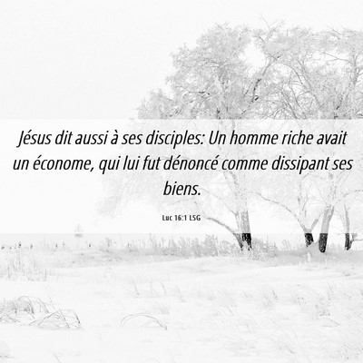 Picture 06 - Luc 16:1 LSG - Jésus dit aussi à ses disciples: Un homme riche - Bible Verse Picture