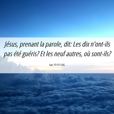 Picture 06 - Luc 17:17 LSG - Jésus, prenant la parole, dit: Les dix n'ont-ils - Bible Verse Picture
