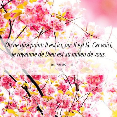 Picture 06 - Luc 17:21 LSG - On ne dira point: Il est ici, ou: Il est là. Car - Bible Verse Picture