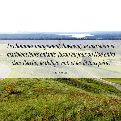 Picture 06 - Luc 17:27 LSG - Les hommes mangeaient, buvaient, se mariaient et - Bible Verse Picture