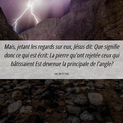 Picture 06 - Luc 20:17 LSG - Mais, jetant les regards sur eux, Jésus dit: Que - Bible Verse Picture