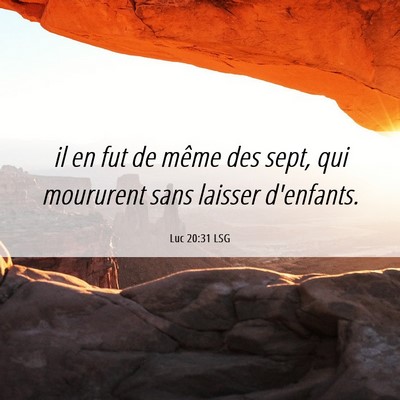 Picture 06 - Luc 20:31 LSG - il en fut de même des sept, qui moururent sans - Bible Verse Picture