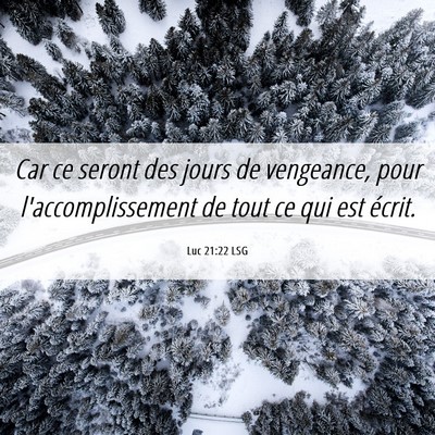 Picture 06 - Luc 21:22 LSG - Car ce seront des jours de vengeance, pour - Bible Verse Picture