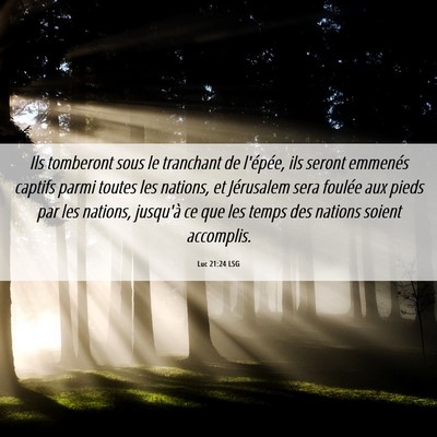 Picture 06 - Luc 21:24 LSG - Ils tomberont sous le tranchant de l'épée, ils - Bible Verse Picture