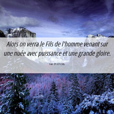Picture 06 - Luc 21:27 LSG - Alors on verra le Fils de l'homme venant sur une - Bible Verse Picture