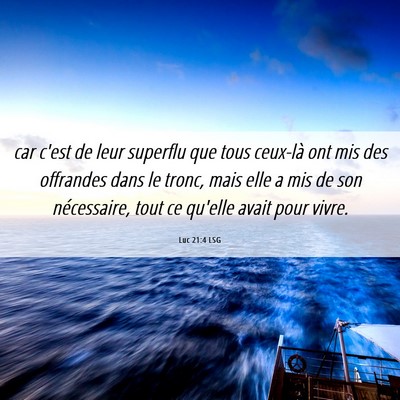 Picture 06 - Luc 21:4 LSG - car c'est de leur superflu que tous ceux-là ont - Bible Verse Picture