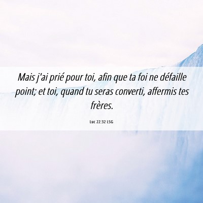 Picture 06 - Luc 22:32 LSG - Mais j'ai prié pour toi, afin que ta foi ne - Bible Verse Picture
