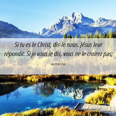 Picture 06 - Luc 22:67 LSG - Si tu es le Christ, dis-le nous. Jésus leur - Bible Verse Picture