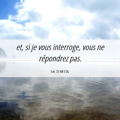 Picture 06 - Luc 22:68 LSG - et, si je vous interroge, vous ne répondrez - Bible Verse Picture
