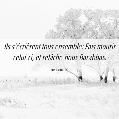 Picture 06 - Luc 23:18 LSG - Ils s'écrièrent tous ensemble: Fais mourir - Bible Verse Picture