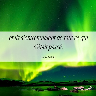 Picture 06 - Luc 24:14 LSG - et ils s'entretenaient de tout ce qui s'était - Bible Verse Picture