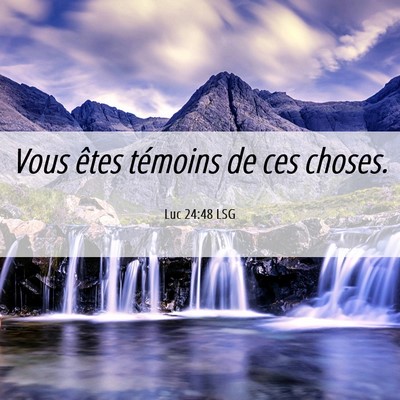 Picture 06 - Luc 24:48 LSG - Vous êtes témoins de ces - Bible Verse Picture