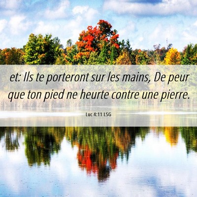 Picture 06 - Luc 4:11 LSG - et: Ils te porteront sur les mains, De peur que - Bible Verse Picture