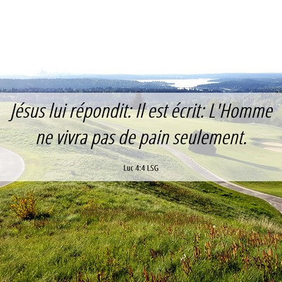 Picture 06 - Luc 4:4 LSG - Jésus lui répondit: Il est écrit: L'Homme ne - Bible Verse Picture