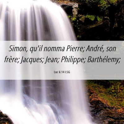 Picture 06 - Luc 6:14 LSG - Simon, qu'il nomma Pierre; André, son frère; - Bible Verse Picture