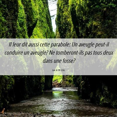 Picture 06 - Luc 6:39 LSG - Il leur dit aussi cette parabole: Un aveugle - Bible Verse Picture