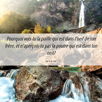 Picture 06 - Luc 6:41 LSG - Pourquoi vois-tu la paille qui est dans l'oeil de - Bible Verse Picture