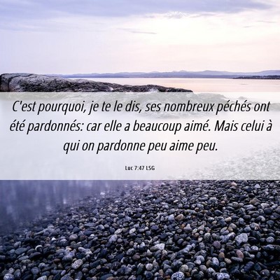 Picture 06 - Luc 7:47 LSG - C'est pourquoi, je te le dis, ses nombreux - Bible Verse Picture