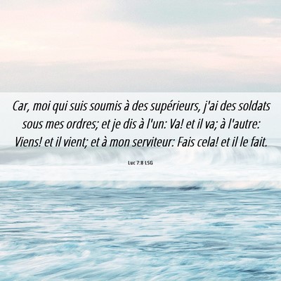 Picture 06 - Luc 7:8 LSG - Car, moi qui suis soumis à des supérieurs, j'ai - Bible Verse Picture