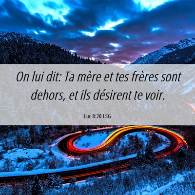 Picture 06 - Luc 8:20 LSG - On lui dit: Ta mère et tes frères sont dehors, - Bible Verse Picture