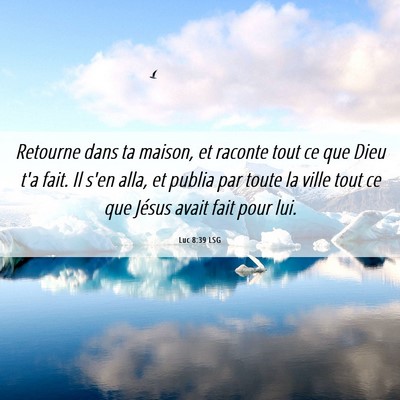 Picture 06 - Luc 8:39 LSG - Retourne dans ta maison, et raconte tout ce que - Bible Verse Picture