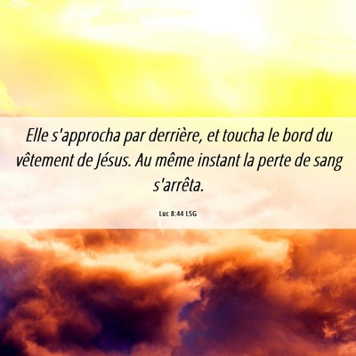 Picture 06 - Luc 8:44 LSG - Elle s'approcha par derrière, et toucha le bord - Bible Verse Picture