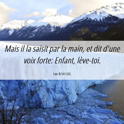 Picture 06 - Luc 8:54 LSG - Mais il la saisit par la main, et dit d'une voix - Bible Verse Picture