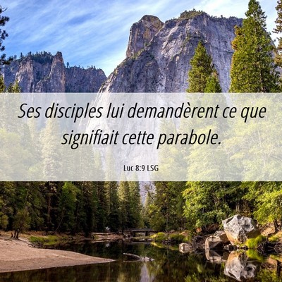 Picture 06 - Luc 8:9 LSG - Ses disciples lui demandèrent ce que signifiait - Bible Verse Picture