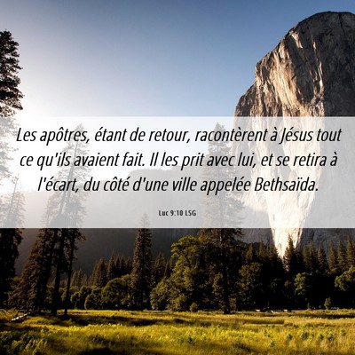 Picture 06 - Luc 9:10 LSG - Les apôtres, étant de retour, racontèrent à - Bible Verse Picture