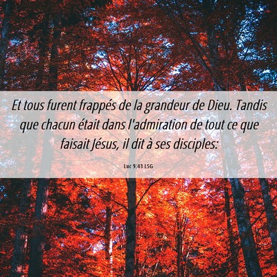 Picture 06 - Luc 9:43 LSG - Et tous furent frappés de la grandeur de Dieu. - Bible Verse Picture