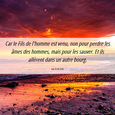 Picture 06 - Luc 9:56 LSG - Car le Fils de l'homme est venu, non pour perdre - Bible Verse Picture