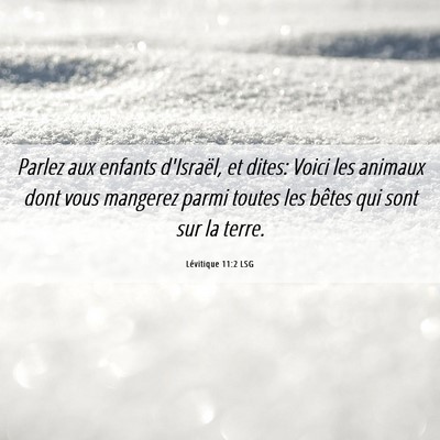 Picture 06 - Lévitique 11:2 LSG - Parlez aux enfants d'Israël, et dites: Voici les - Bible Verse Picture