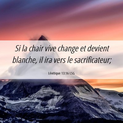 Picture 06 - Lévitique 13:16 LSG - Si la chair vive change et devient blanche, il - Bible Verse Picture