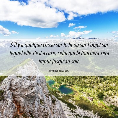 Picture 06 - Lévitique 15:23 LSG - S'il y a quelque chose sur le lit ou sur l'objet - Bible Verse Picture