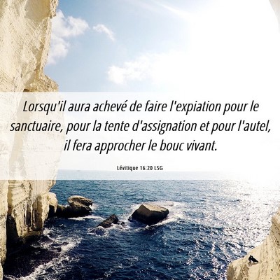 Picture 06 - Lévitique 16:20 LSG - Lorsqu'il aura achevé de faire l'expiation pour - Bible Verse Picture
