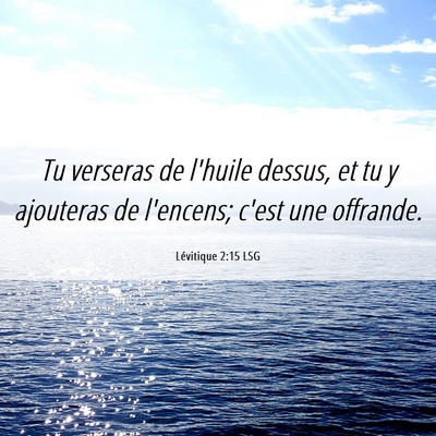 Picture 06 - Lévitique 2:15 LSG - Tu verseras de l'huile dessus, et tu y ajouteras - Bible Verse Picture