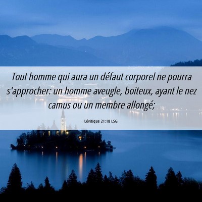 Picture 06 - Lévitique 21:18 LSG - Tout homme qui aura un défaut corporel ne pourra - Bible Verse Picture
