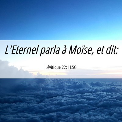 Picture 06 - Lévitique 22:1 LSG - L'Eternel parla à Moïse, et - Bible Verse Picture