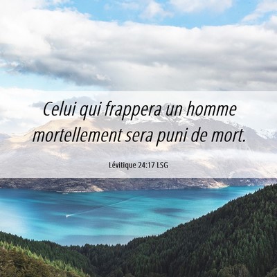 Picture 06 - Lévitique 24:17 LSG - Celui qui frappera un homme mortellement sera - Bible Verse Picture